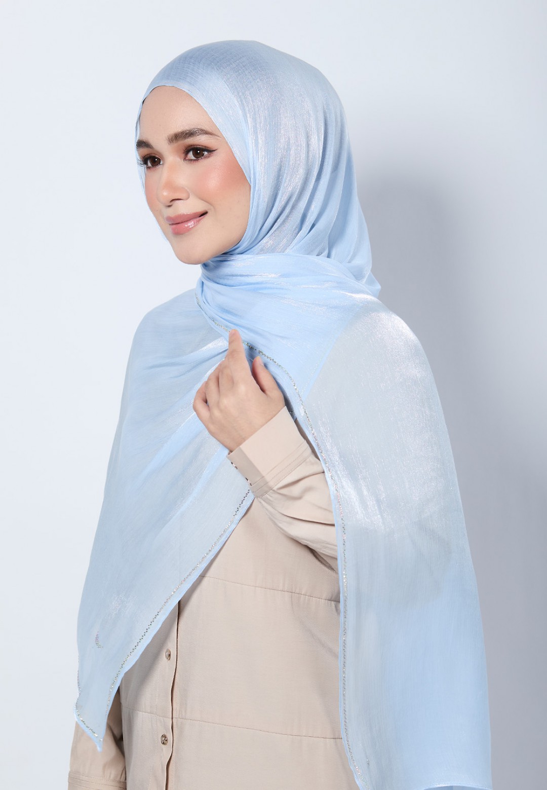 SHAWL GLISTEN SILK PLAIN DIAMOND