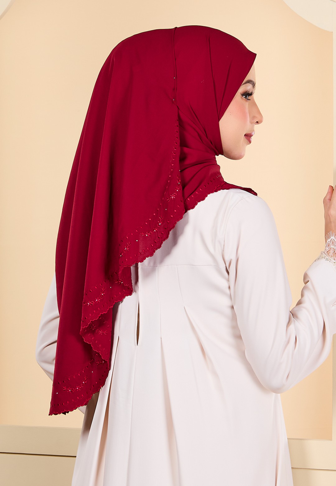 SHAWL QIRANA PLAIN EMBRODERY