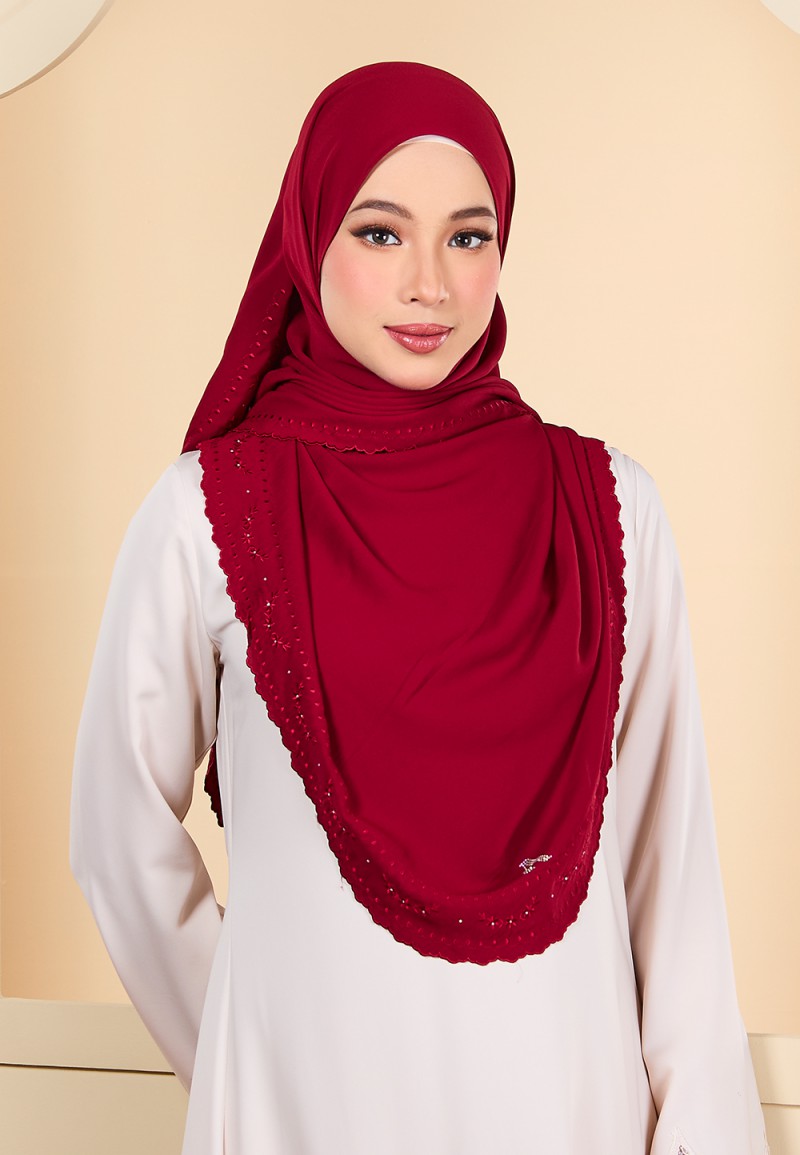 SHAWL QIRANA PLAIN EMBRODERY