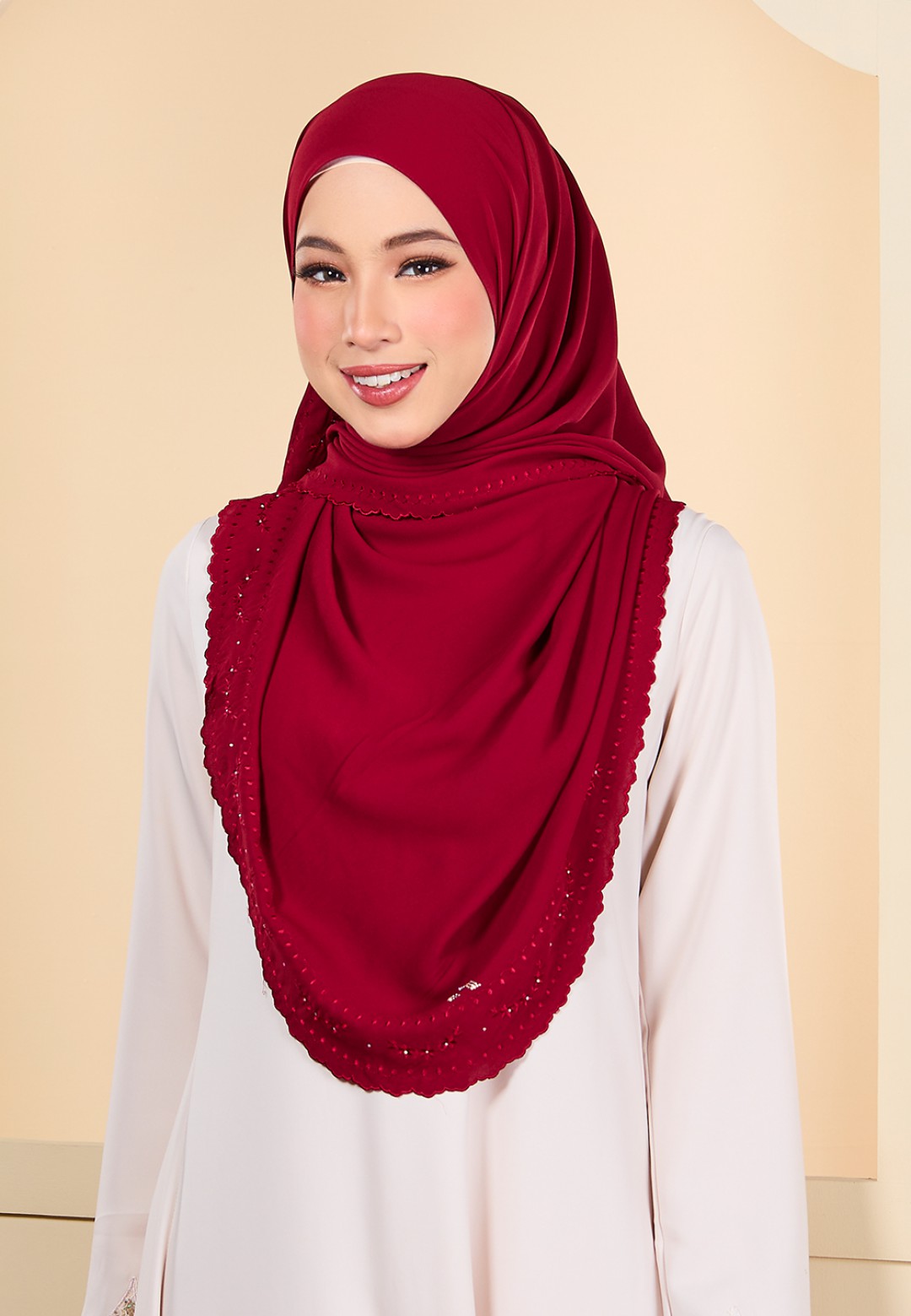SHAWL QIRANA PLAIN EMBRODERY