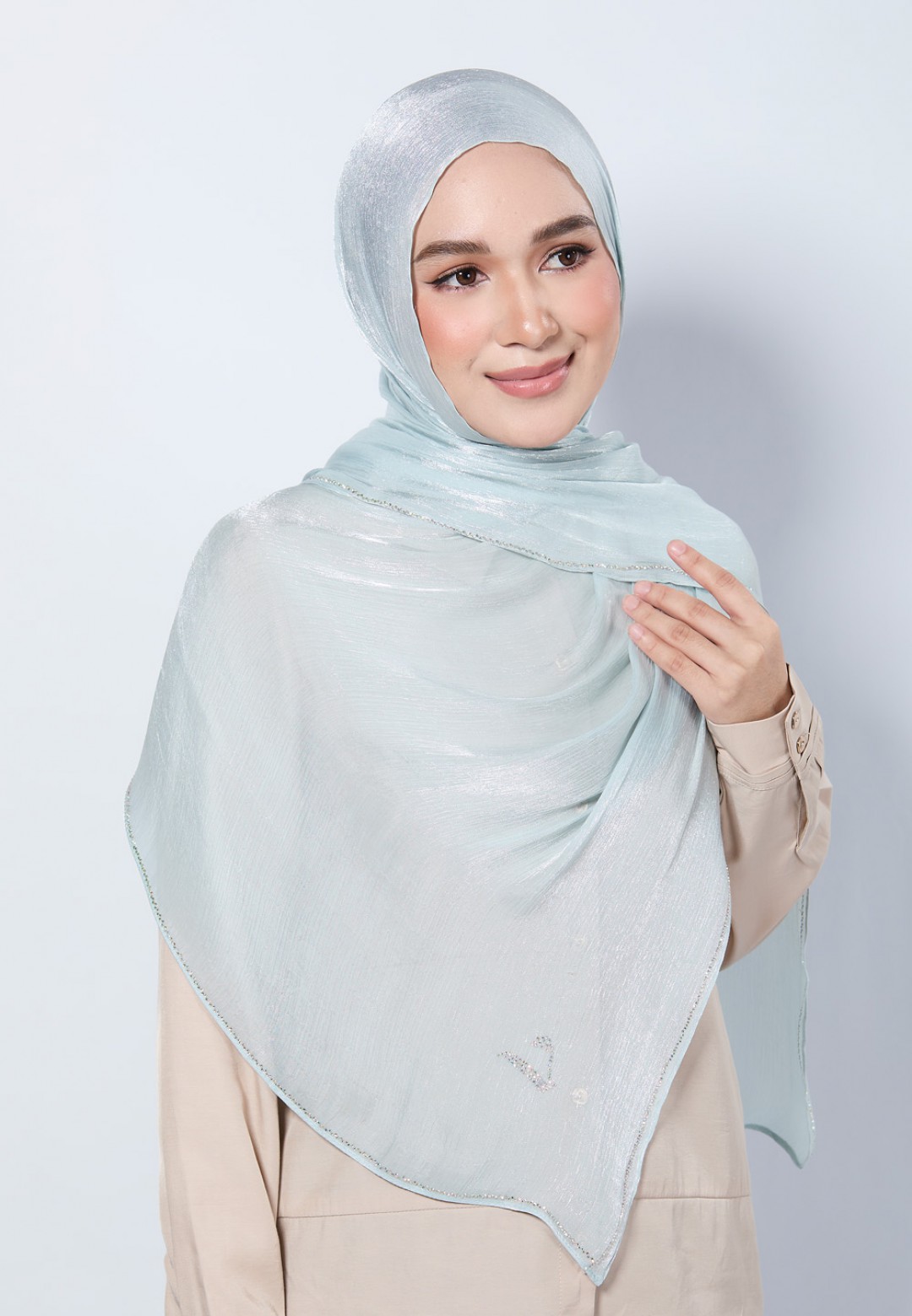 SHAWL GLISTEN SILK PLAIN DIAMOND