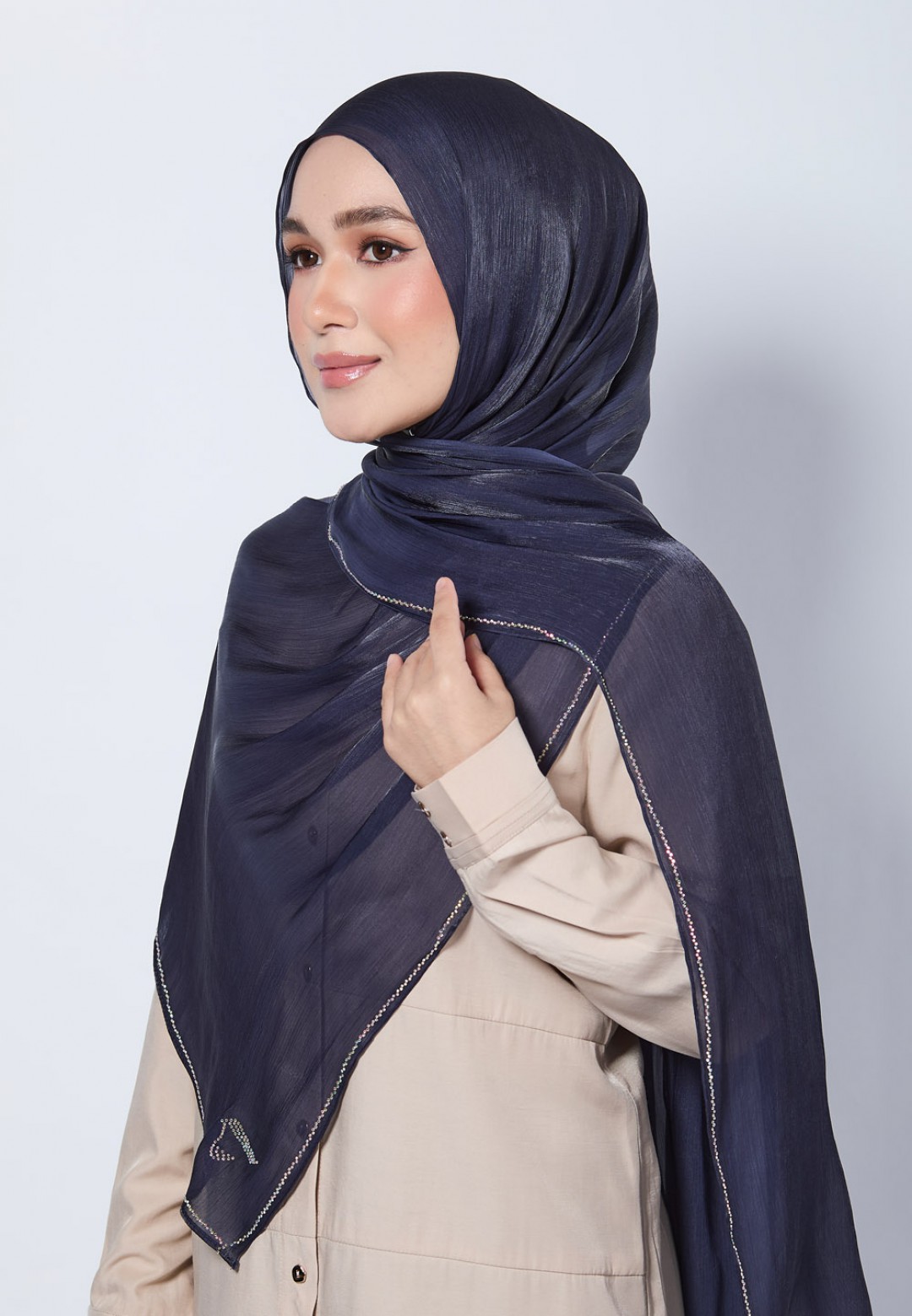 SHAWL GLISTEN SILK PLAIN DIAMOND