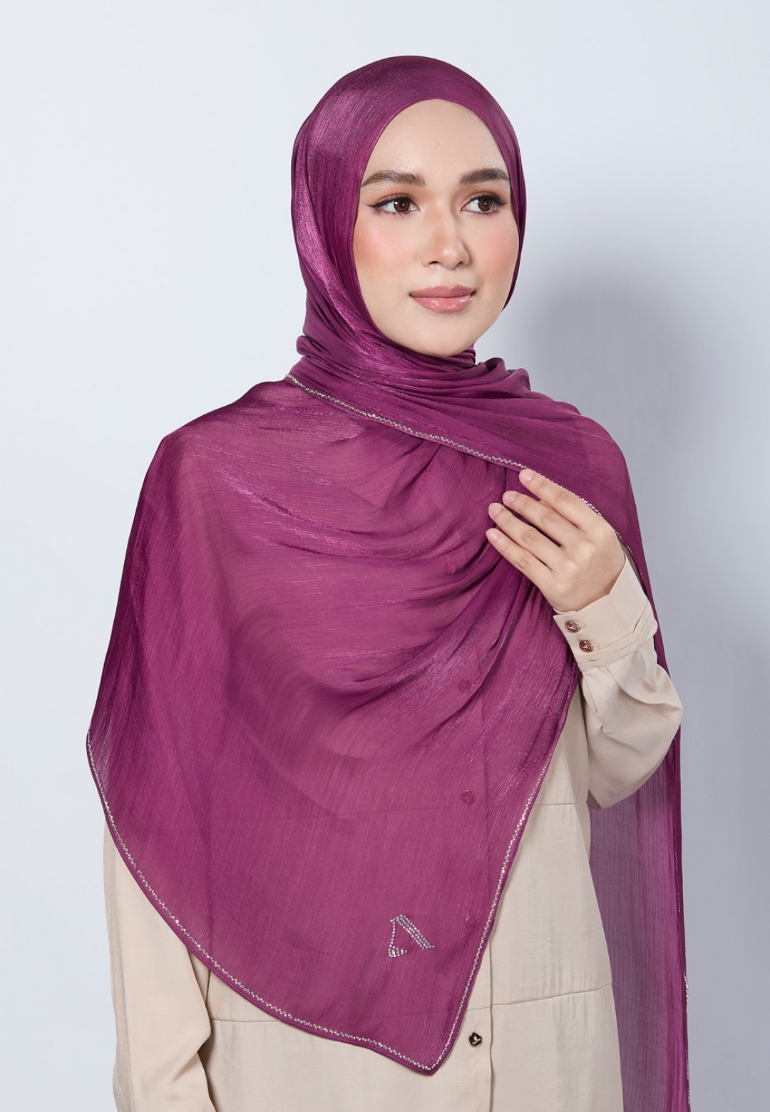 SHAWL GLISTEN SILK PLAIN DIAMOND