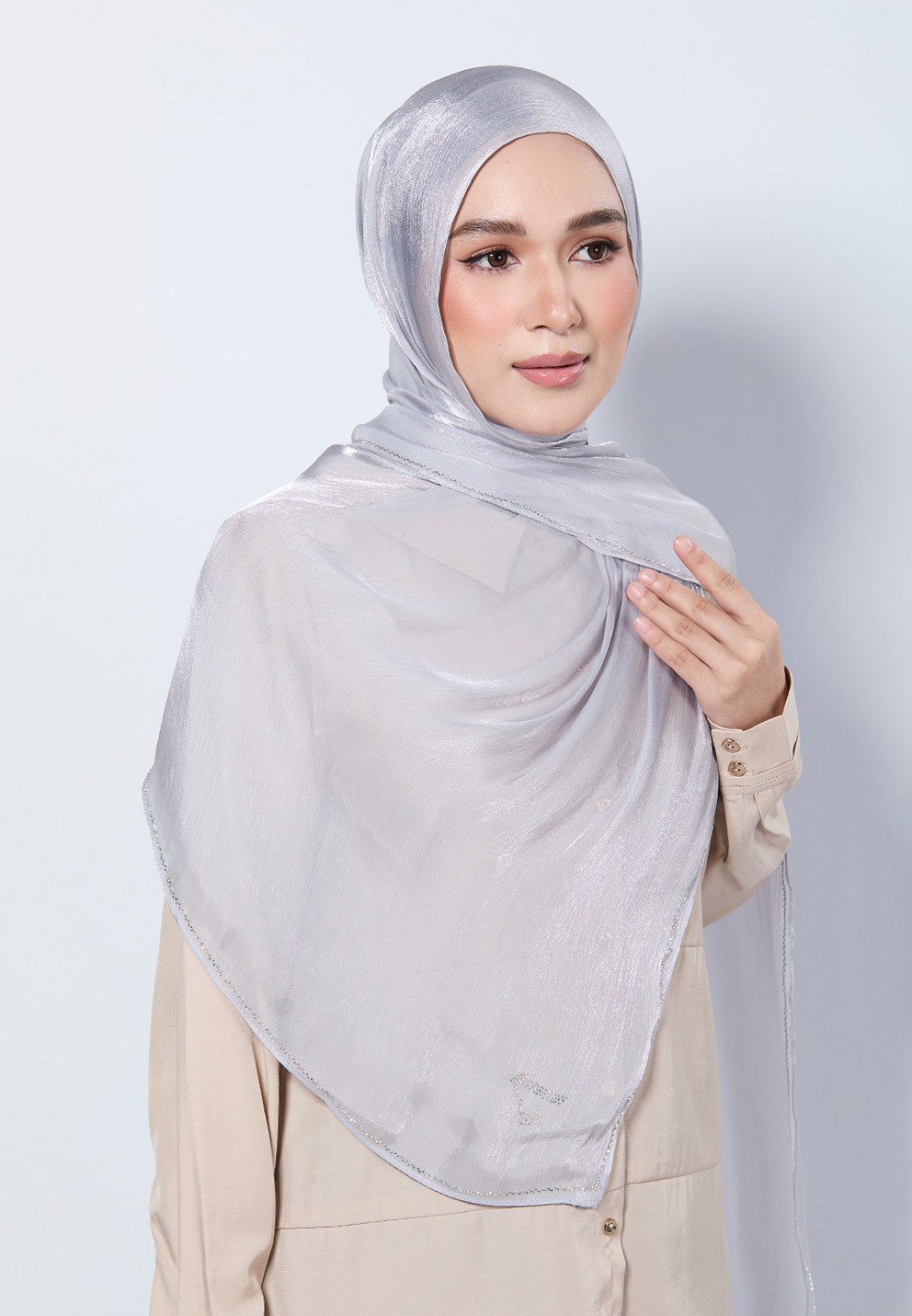 SHAWL GLISTEN SILK PLAIN DIAMOND
