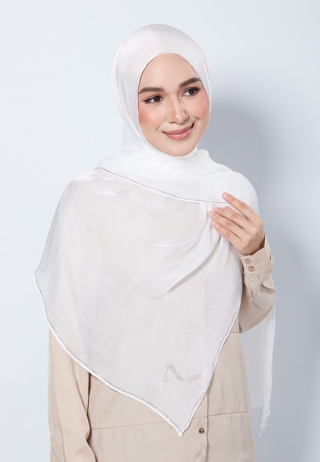 SHAWL GLISTEN SILK PLAIN DIAMOND